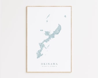 Okinawa Japan Map Print, Map of Okinawa, Okinawa Japan, Japan Map