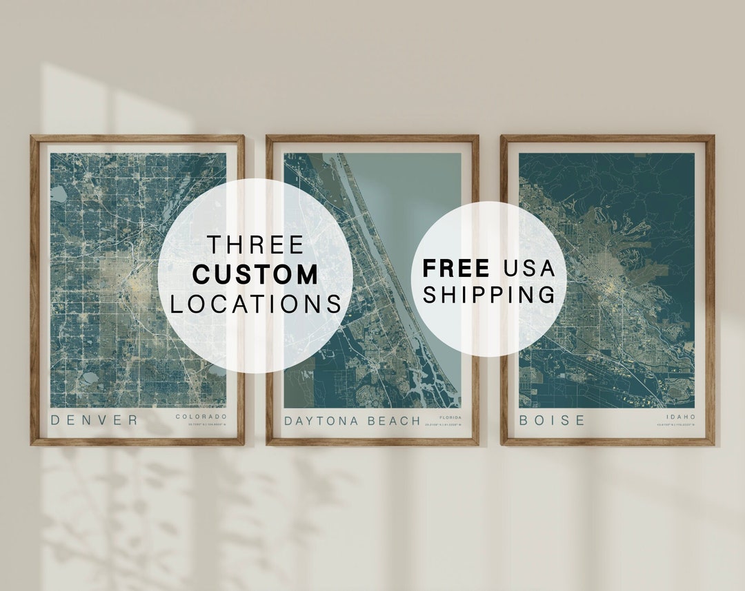 Personalized Map Print Set of - Il 1080xN.5116403138 Nxai 