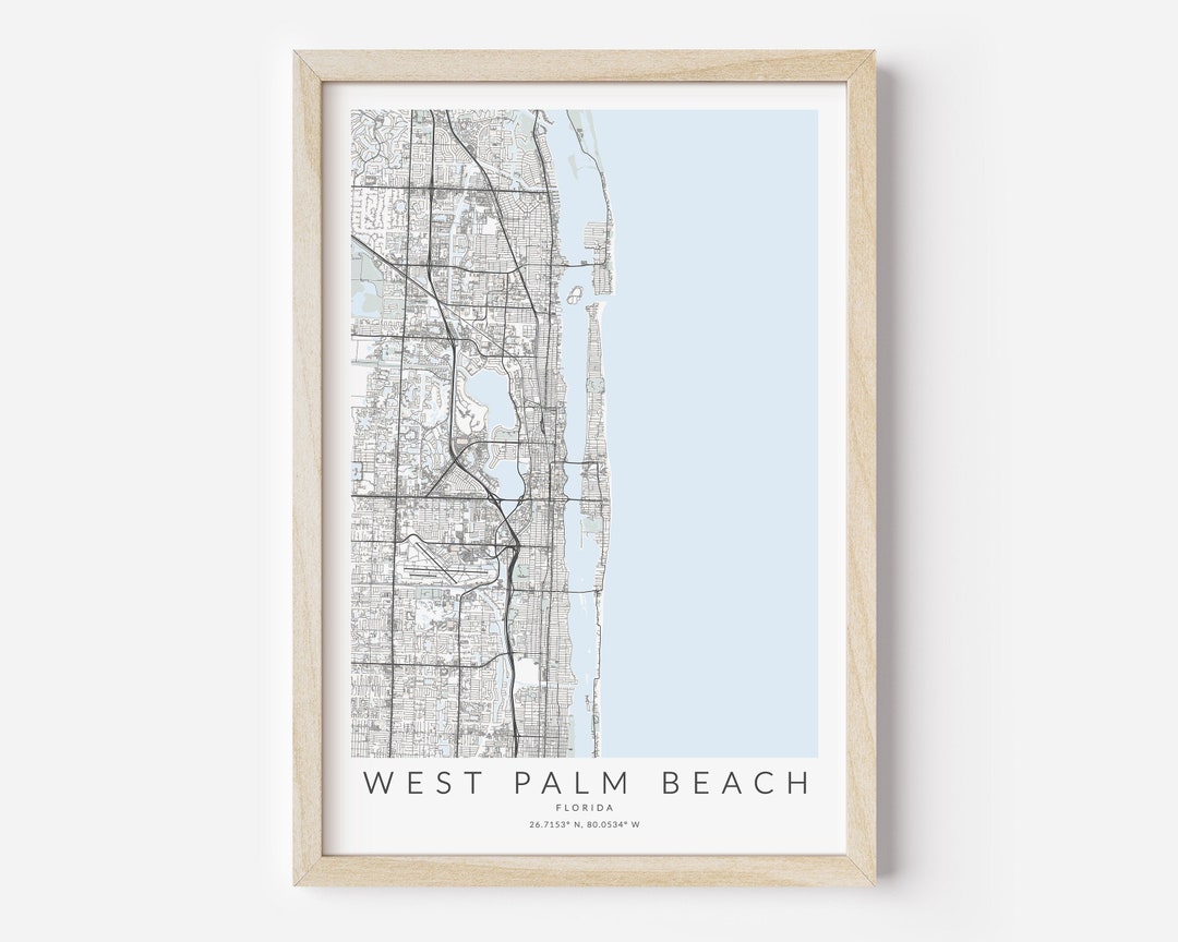 West Palm Beach Map Print, Map of West Palm Beach, West Palm Beach ...