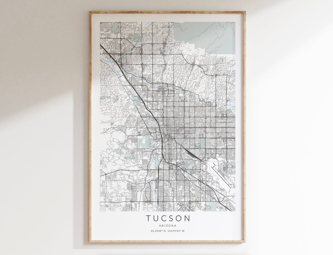Tucson Map Print, Tucson Arizona Map Poster, Tucson Poster, Tucson Gift