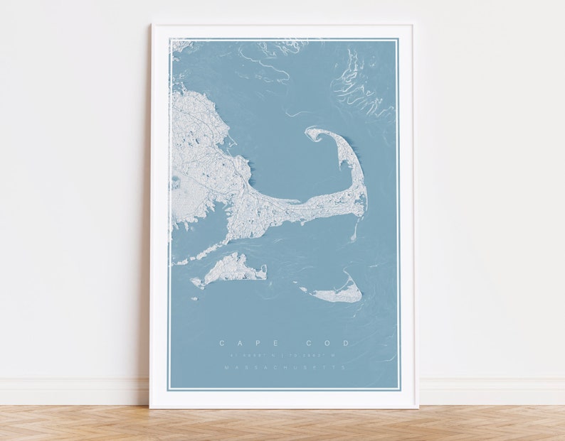 Cape Cod Map Print | Cape Cod Poster | Nantucket Map Print | Martha's ...