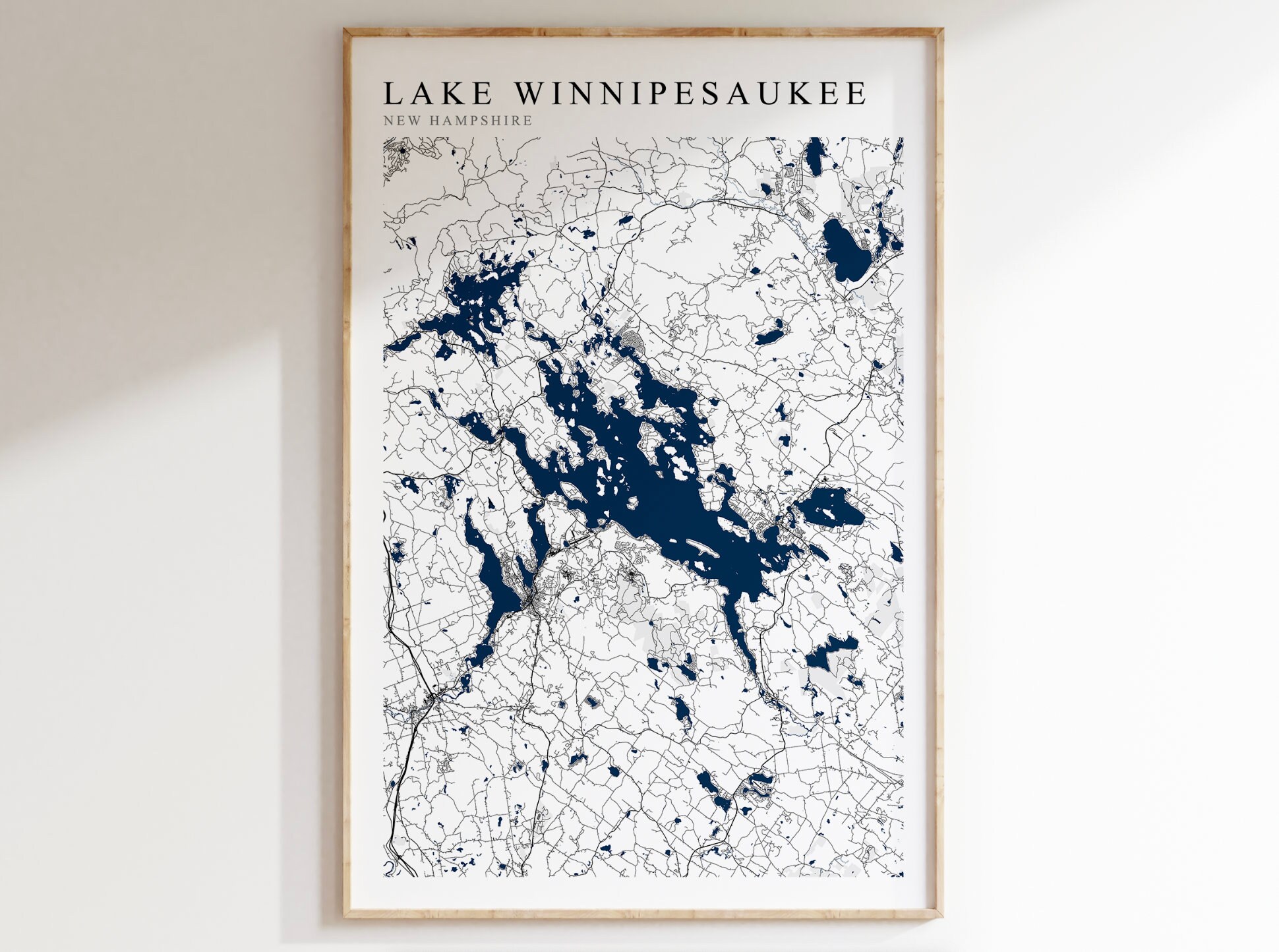 Lake Winnipesaukee Map Print Lake Winnipesaukee Print Lake - Etsy