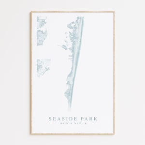 Impression de carte de Seaside Park New Jersey, affiche de Seaside Park, cadeau pour la maison de plage de bord de mer du New Jersey, Art du New Jersey, décoration de maison de plage