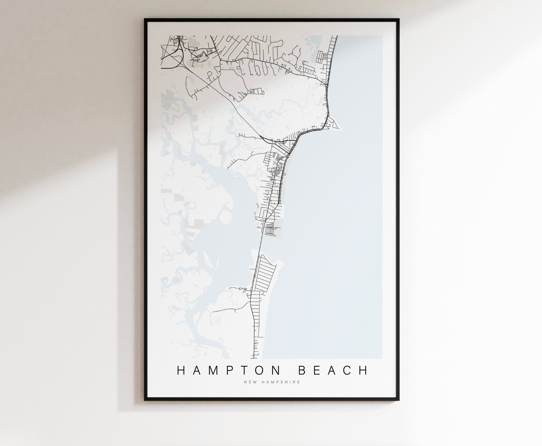 Hampton Beach Map Print, Hampton Beach New Hampshire