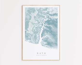 Bath North Carolina Map Print, Map of Bath North Carolina, Innter Banks NC Gift, North Carolina Art, Inner Banks Print
