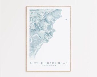 Little Boars Head New Hampshire Map Print, New Hampshire Gift, North Hampton NH Map, Beach House Decor, Beachy Wall art, Coastal Wall Art