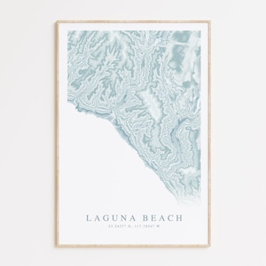 Impression de carte de Laguna Beach en Californie, cadeau maison en Californie, cadeau de Laguna Beach, cadeau en Californie, décoration de maison de plage, art mural plage, affiche de surf