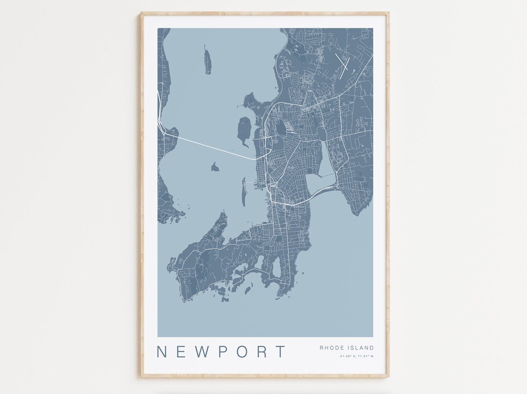 Newport Map Print, Newport Rhode Island Poster, Newport Gift, Newport ...