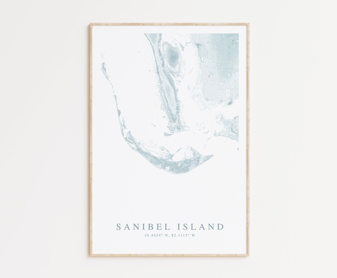 Sanibel Island Map Print, Sanibel Island Poster, Florida Map Print ...