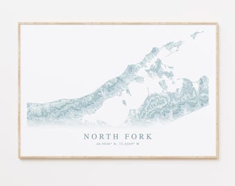 North Fork Long Island Map Print, Long Island Gift Map, North Fork Poster, Long Island New York, New York Map Print, Map of Long Island