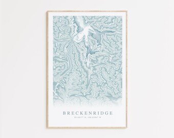 Impresión de mapas de Breckenridge, Colorado, mapa topográfico