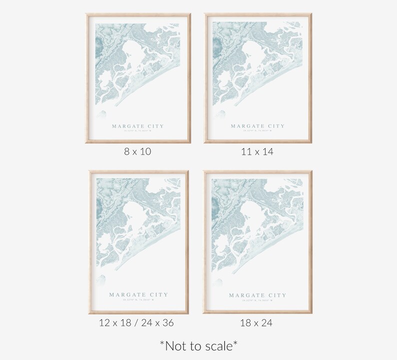 Margate City Jersey Map Print, Map of Margate City, Margate City Gift ...