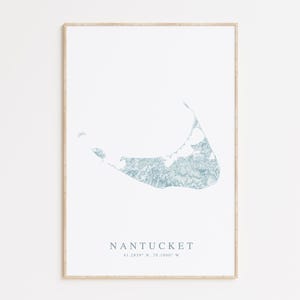Nantucket Map Poster, Nantucket Map Decor, Nantucket Poster, Nantucket Art, Nantucket Gift, Coastal Wall Art