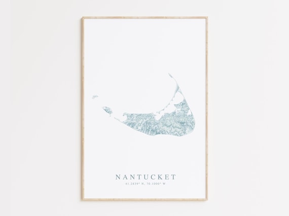 Nantucket Map Poster, Nantucket Map Decor, Nantucket Poster, Nantucket Art, Nantucket Gift, Coastal Wall Art