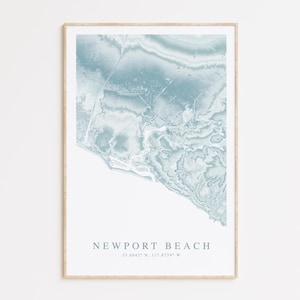 Newport Beach California Map Print, California Home Gift, Newport Beach Gift, California Gift, Beach House Decor, Beach Wall Art,Surf Poster