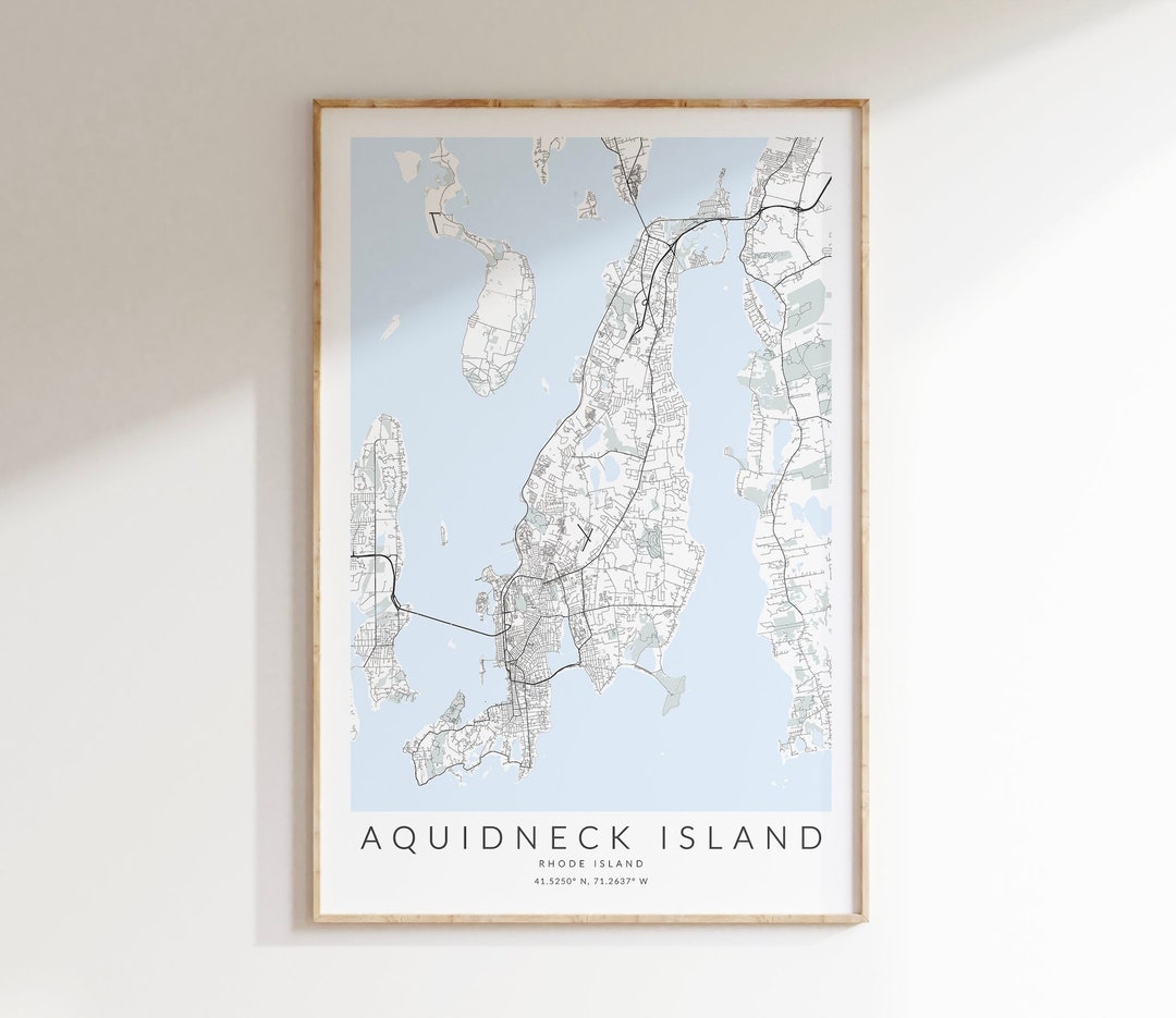 Aquidneck Island Map Poster from Etsy