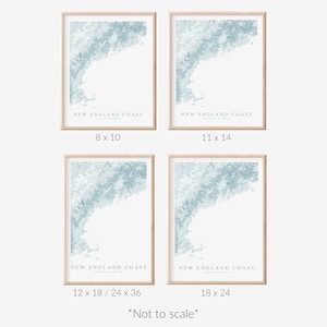 New England Coast Map Print