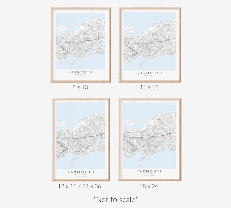 Yarmouth Massachusetts Map Print, Cape Cod Map Print, Yarmouth
