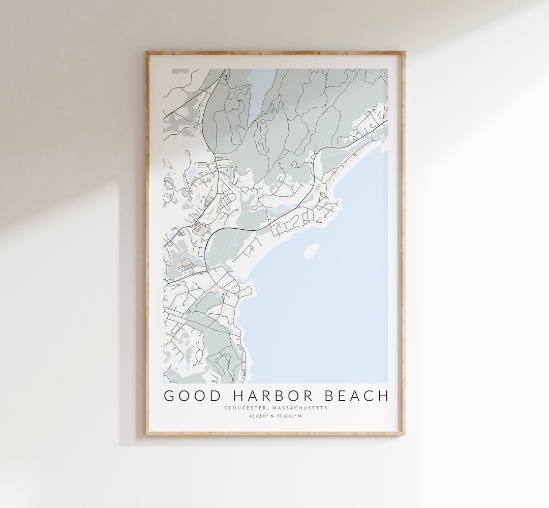 Good Harbor Beach Map Print, Good Harbor Beach Poster, Gloucester