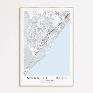 Murrells Inlet South Carolina Map Print, Map of Murrells Inlet, SC Poster, South Carolina Map, South Carolina Gift, Murrells Inlet Gift