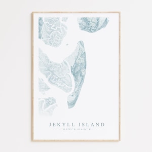 Impression de carte de Jekyll Island, cadeau maison de Georgia Beach, art mural Jekyll Island, art de la côte de Géorgie, décoration de maison de plage, art mural beachy