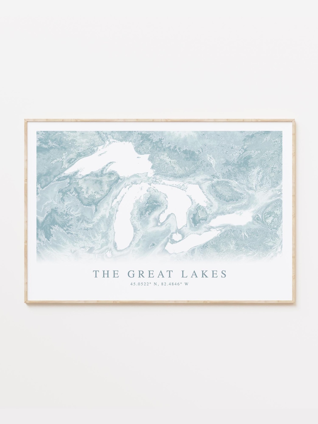 The Great Lakes Map Print, Great Lakes Wall Art, Lake House Wall Art
