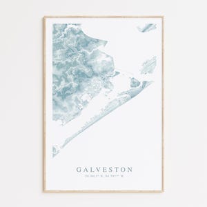 Galveston Texas Map Print, Galveston Texas Poster, Texas Coast, Galveston Gift, Texas Map Poster, Galveston TX Map Gift, Texas Coast Poster