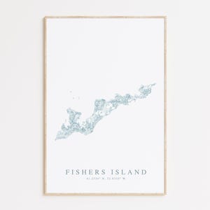 Impression de carte de Fishers Island, carte-cadeau de Long Island Sound, affiche de Fishers Island, Long Island New York, affiche de Fishers Island, carte de Long Island
