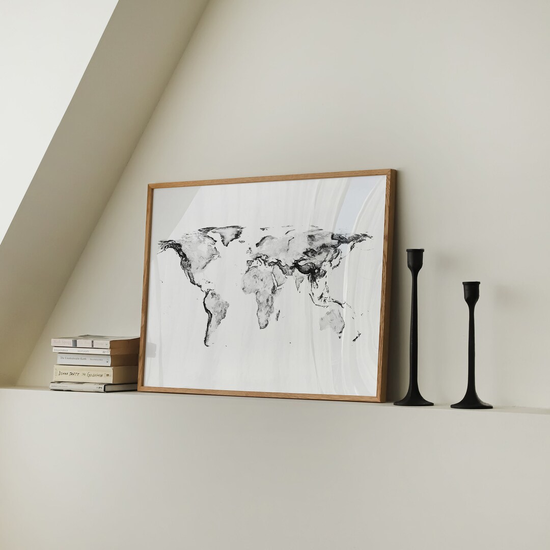 World Map Print, World Map Poster, Map of the World Poster, Map of the ...