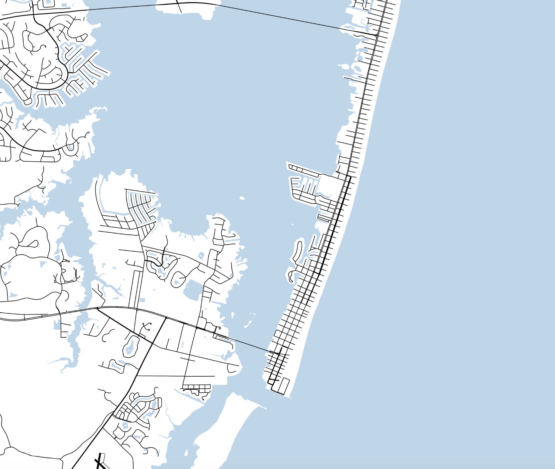 Ocean City Map Print, Ocean City Poster, Ocean City Gift, Ocean City Maryland Decor, Ocean City ...