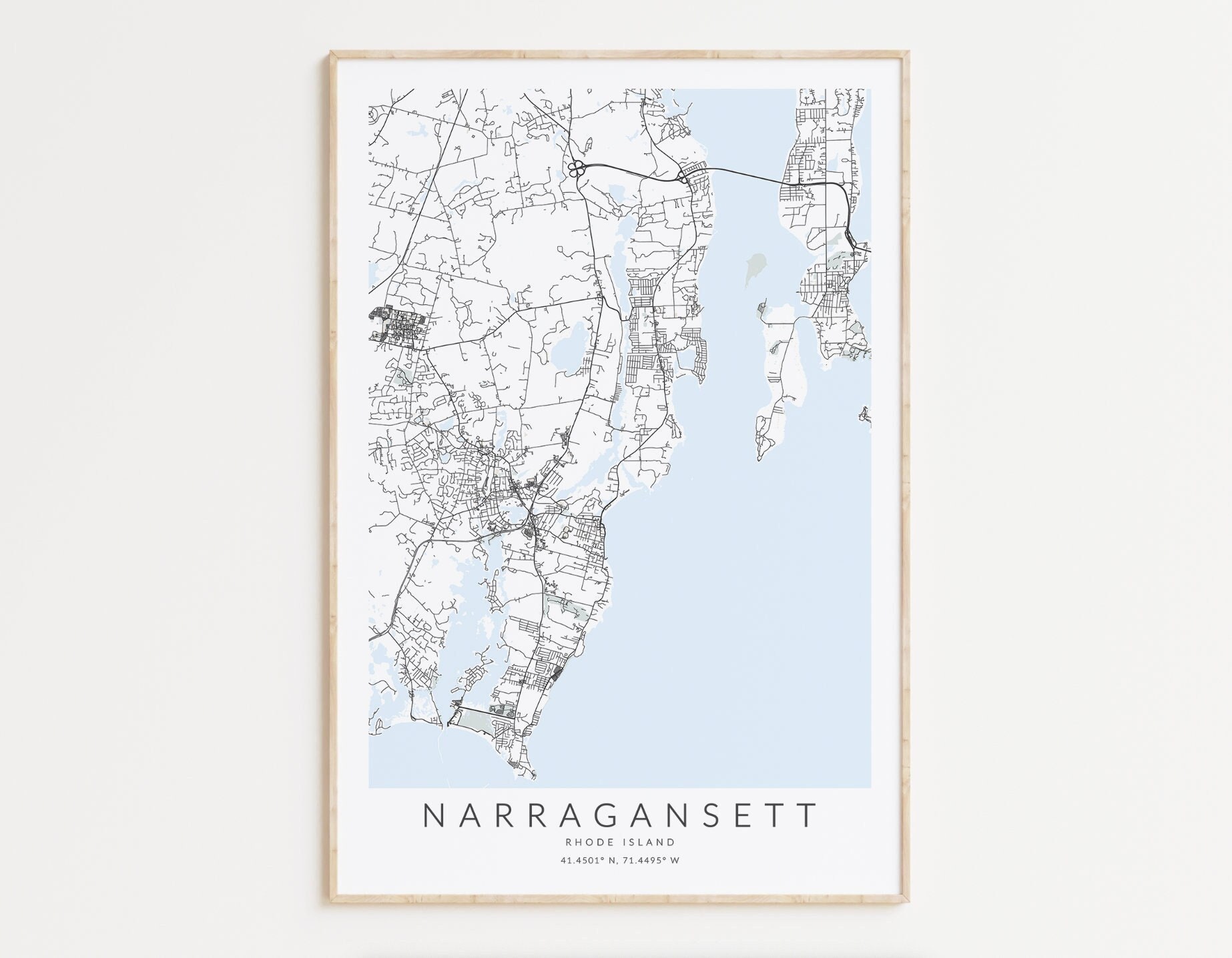 Narragansett Map Print Rhode Island Map Print Rhode Island - Etsy