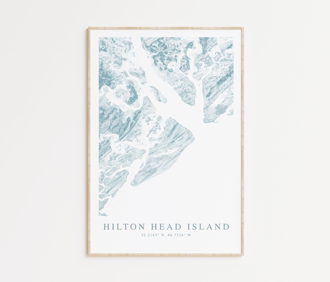 Hilton Head Map Print, Map of Hilton Head Island, Hilton Head Gift ...