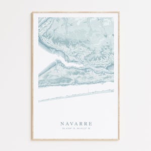 Impression de carte de Navarre en Floride, carte de Navarre en Floride, cadeau maison de plage en Floride, art mural Floride, décoration de maison de plage, art mural plage