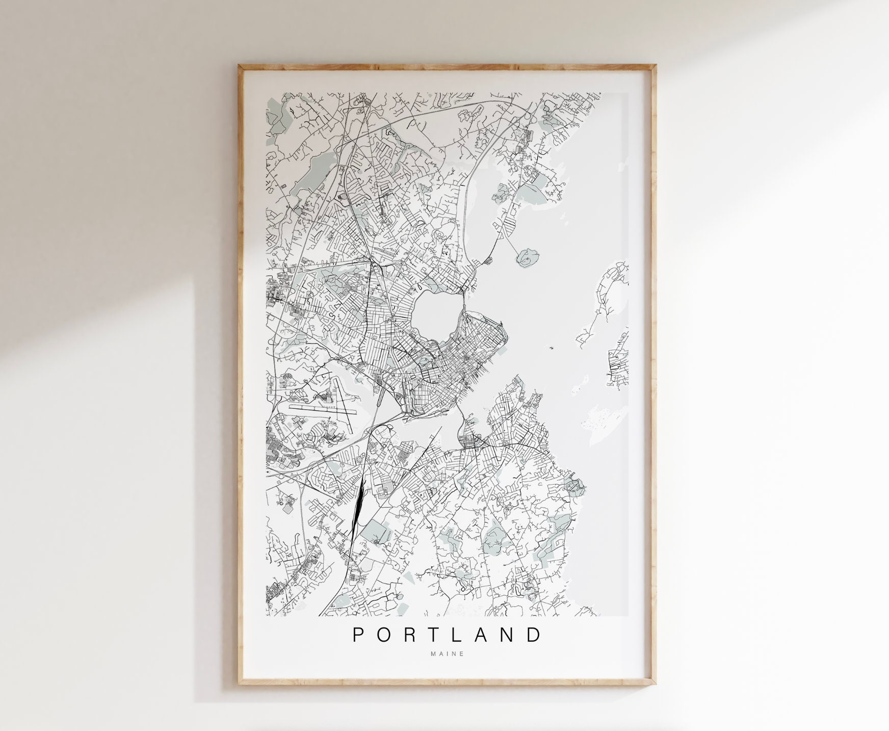 Portland Maine Map Print, Map of Portland, Maine Wall Art, Portland Map Poster, Maine Wall Decor