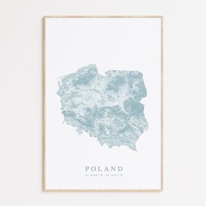 Poland Map Print, Poland Poster, Krakow Poland, Poland Gift, Poland Art, Warsaw Poland, Map of Poland, Poland Gift