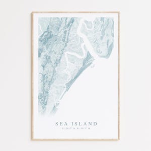 Impression de carte Sea Island, cadeau maison de Georgia Beach, art mural Sea Island, art de la côte de Géorgie, Sea Island GA, décoration maison de plage, art mural plage