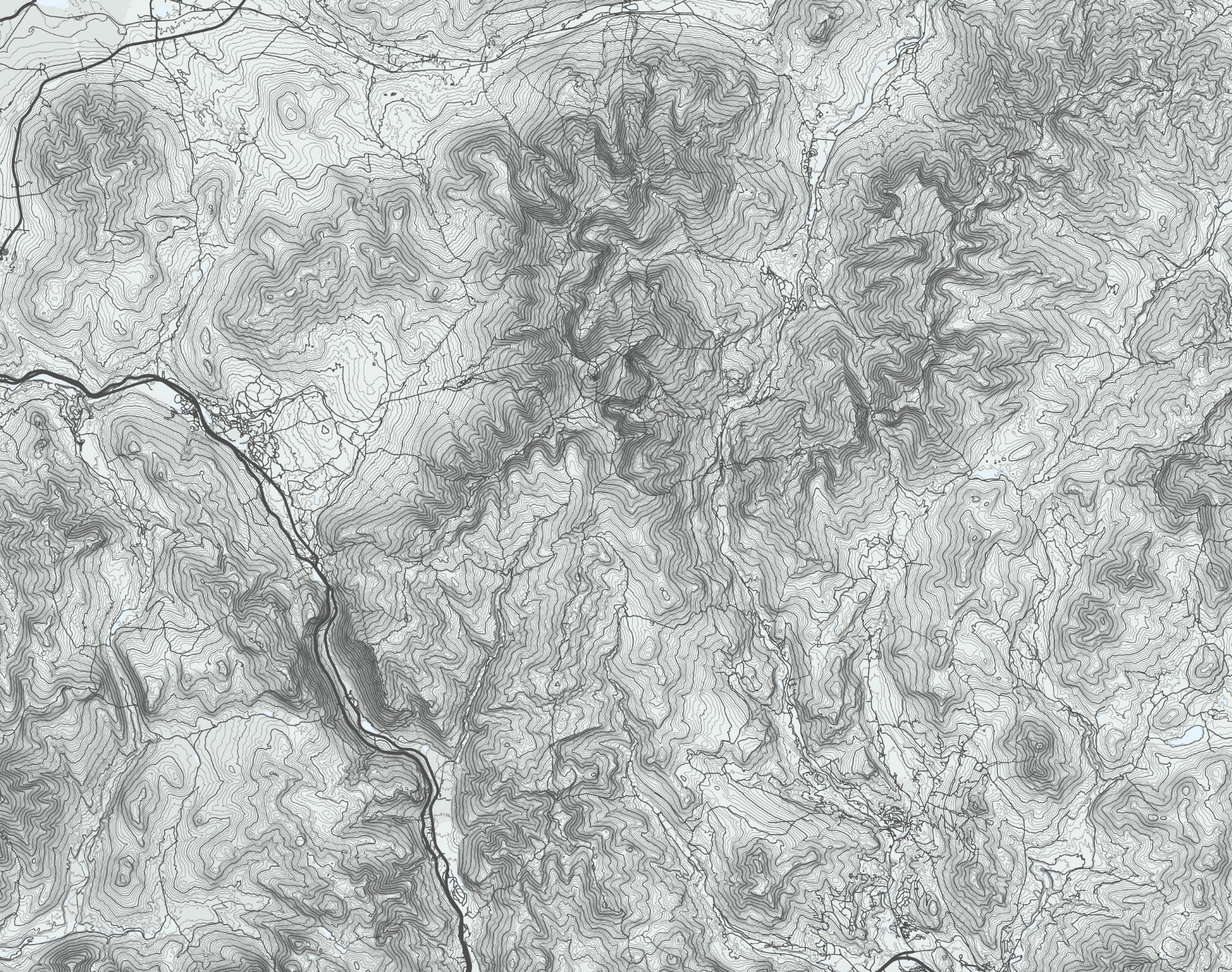 White Mountains Map Print, White Mountains New Hampshire Hiking, Hiking ...
