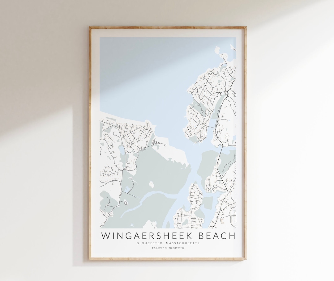 Wingaersheek Beach Map Print, Gloucester Map Print, Gloucester