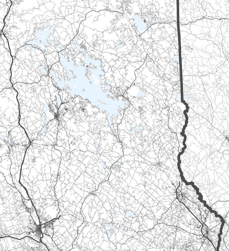 New Hampshire Map Print, New Hampshire State Map, New Hampshire House