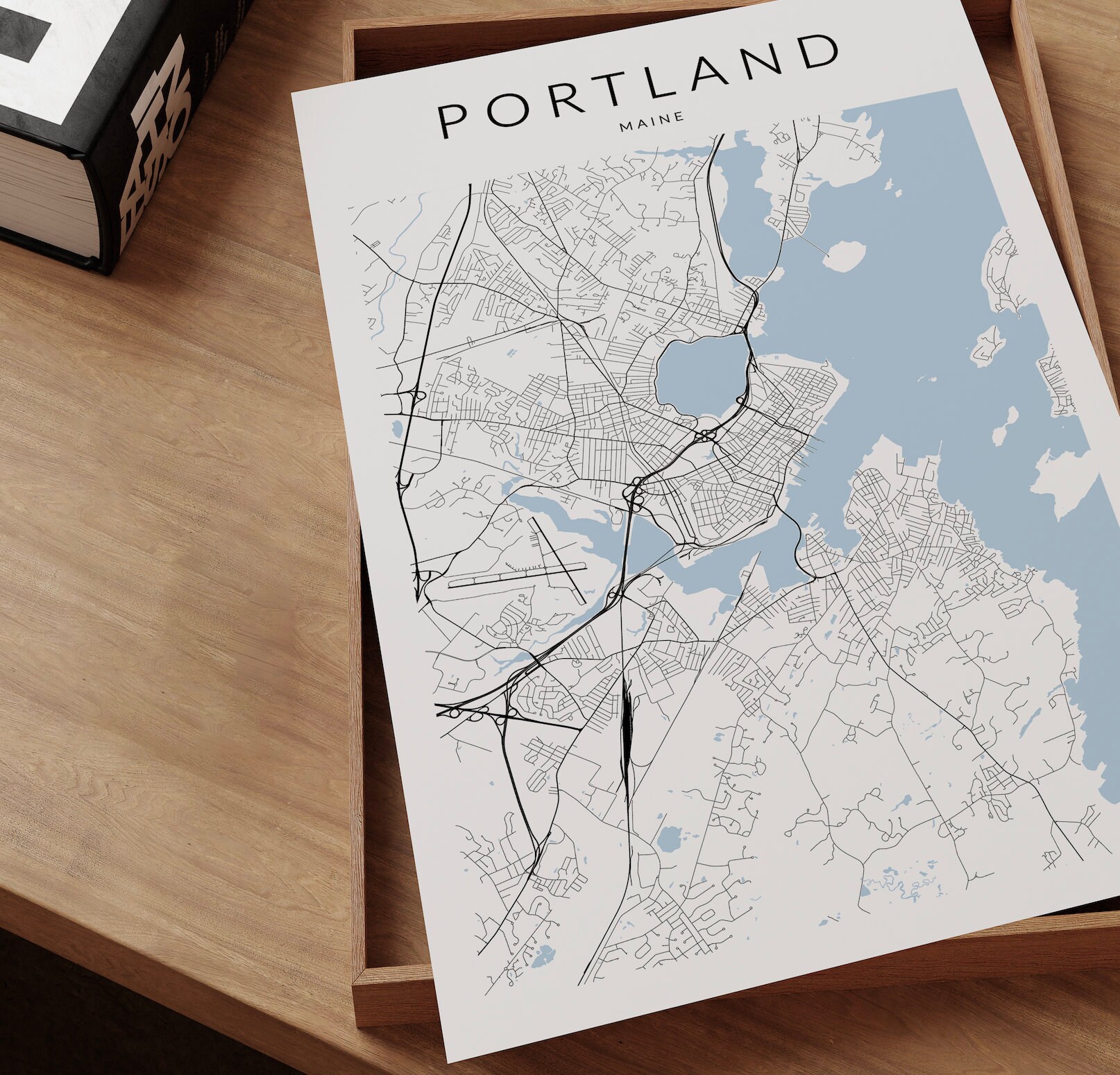 Portland Maine Map Print, Map of Portland, Maine Wall Art, Portland Map Poster, Maine Wall Decor