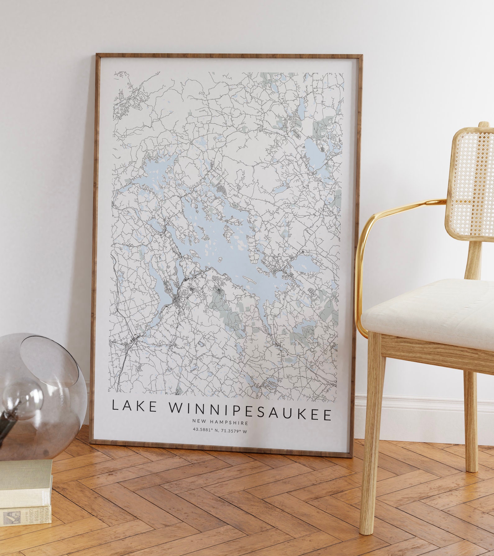 Lake Winnipesaukee Map Print, Lake Winnipesaukee Print, Lake ...
