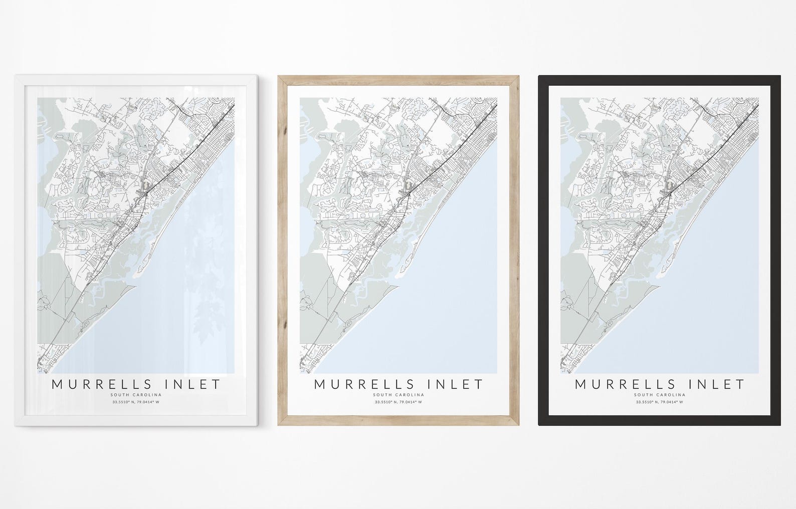 Murrells Inlet South Carolina Map Print, Map of Murrells Inlet, SC ...