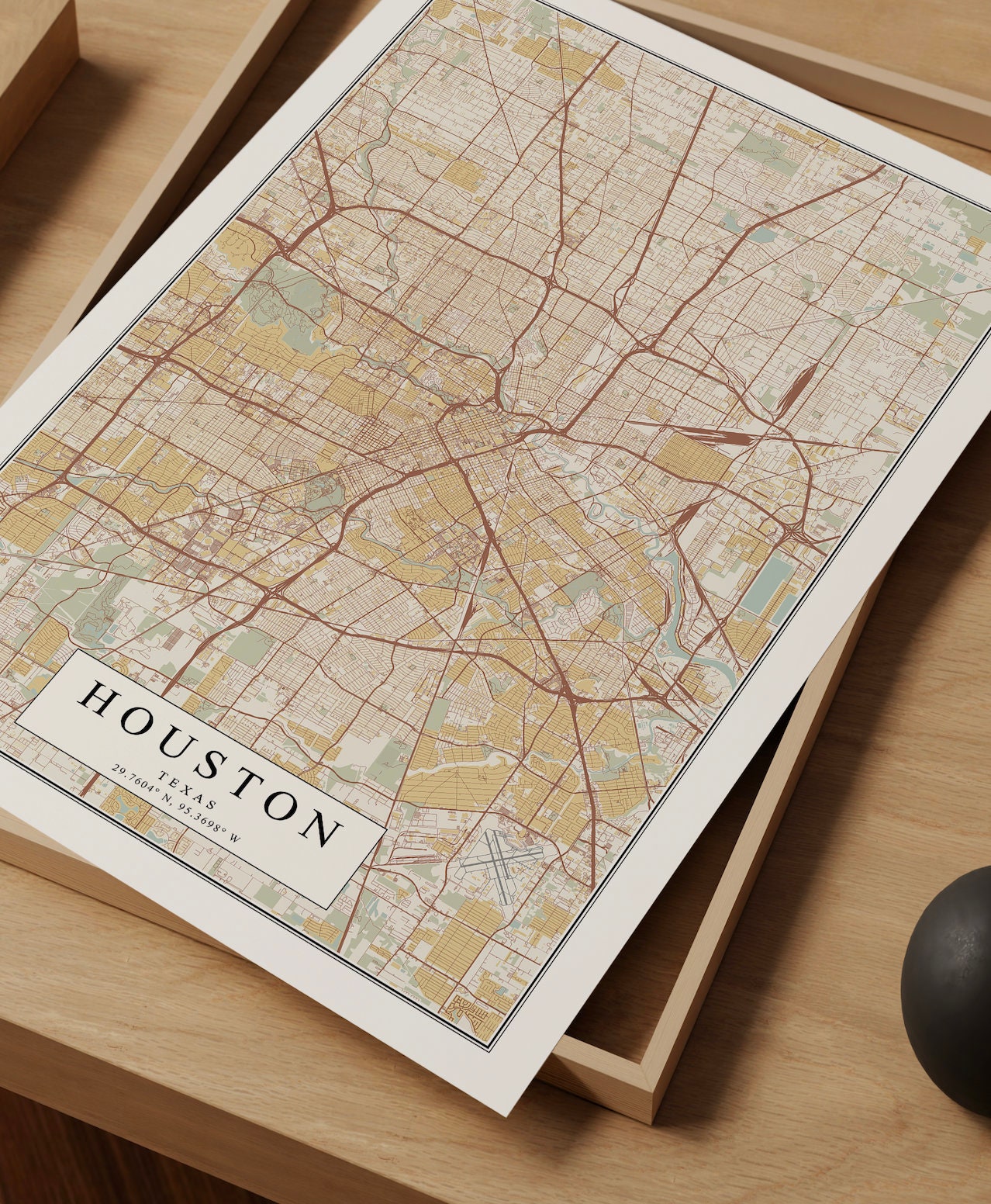 Houston Texas Vintage Map Houston Map Print Texas Map Map - Etsy