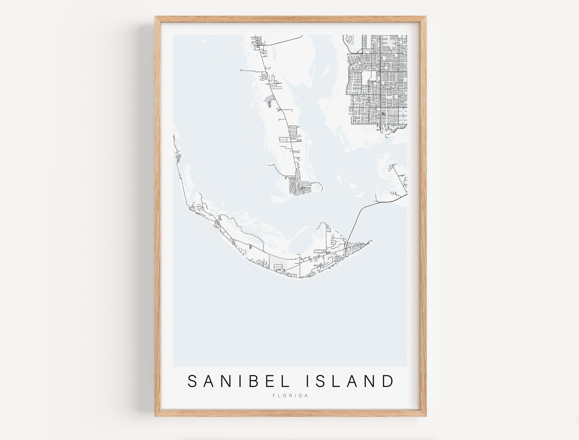 Sanibel Island Map Print, Florida Map Print, Sanibel Island Florida ...