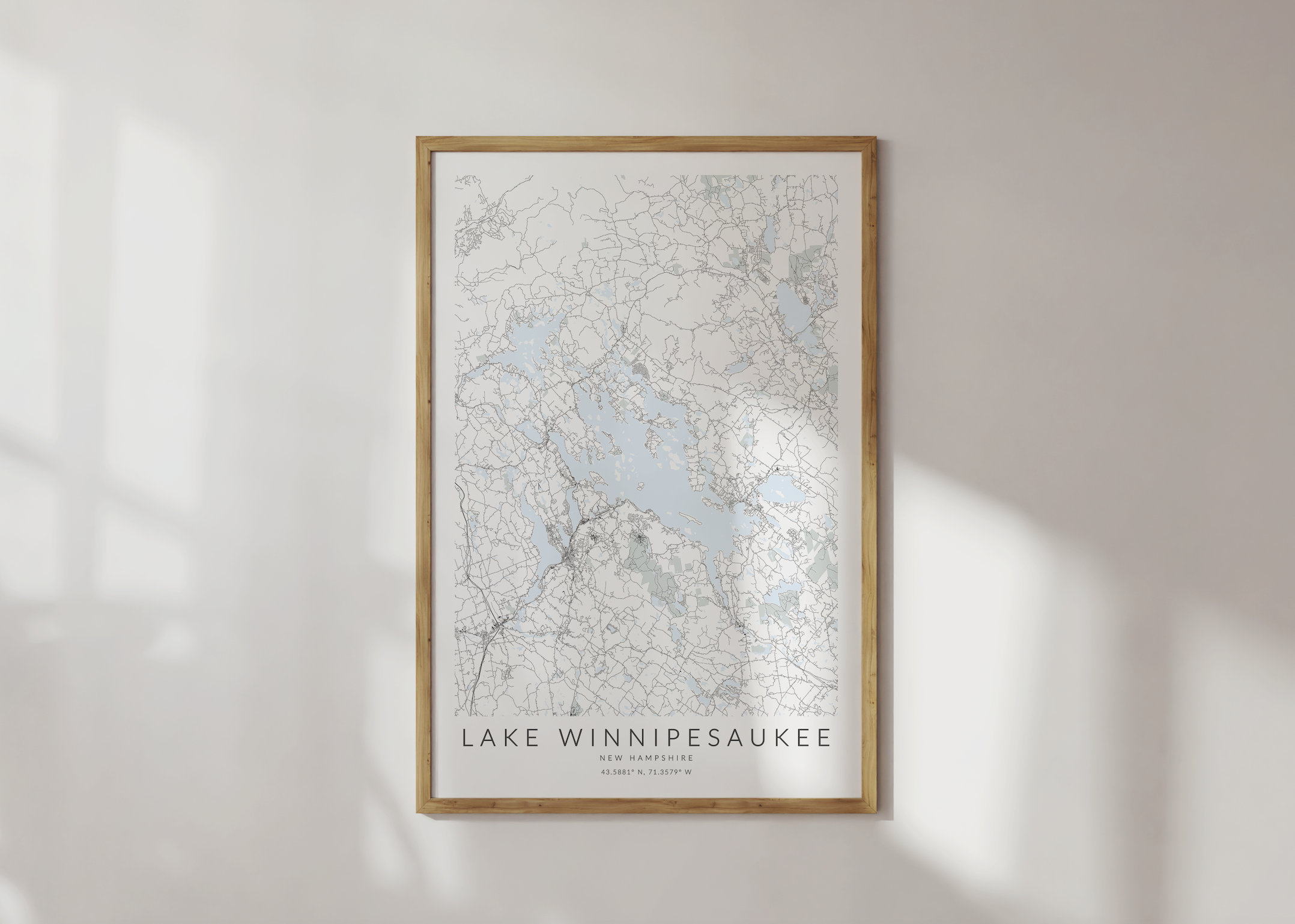 Lake Winnipesaukee Map Print, Lake Winnipesaukee Print, Lake ...