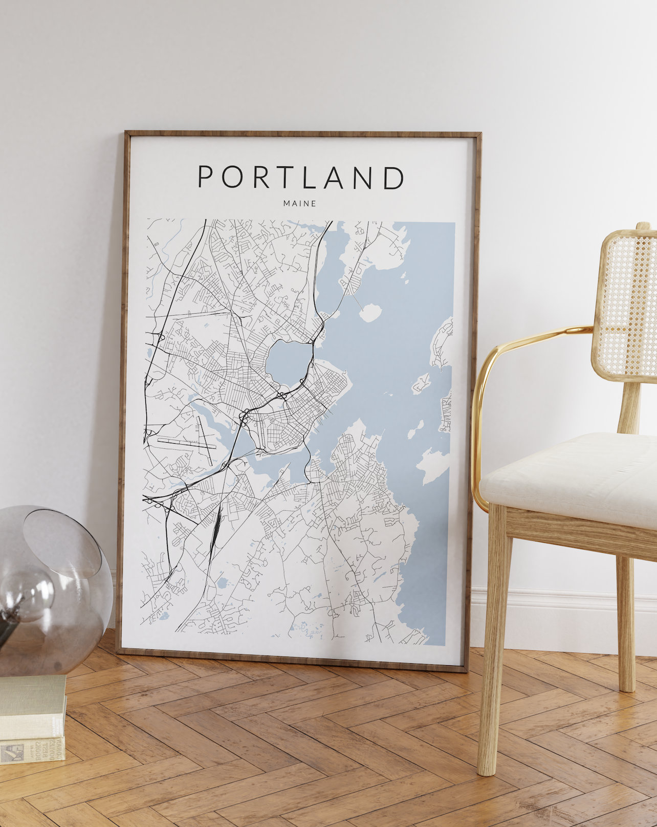 Portland Maine Map Print, Map of Portland, Maine Wall Art, Portland Map Poster, Maine Wall Decor
