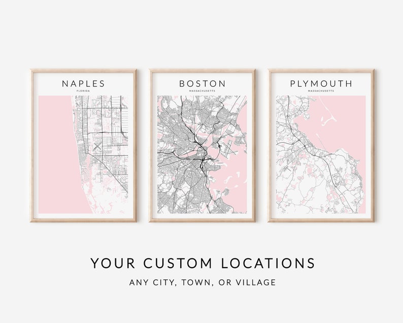 Custom Map Set of 3 Personalized - Il 794xN.5517969003 2l5e