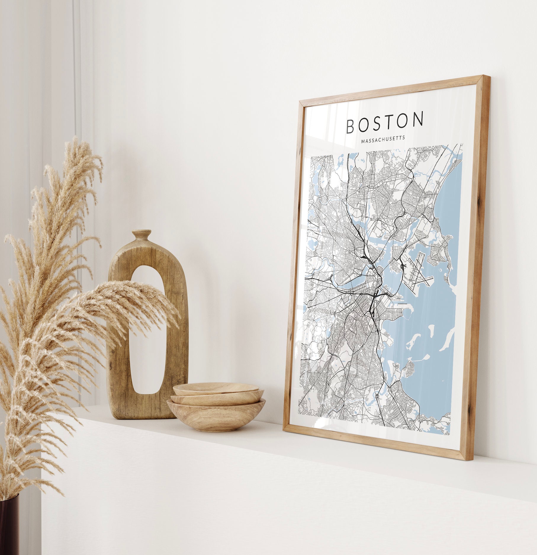 Boston Map Print, Boston Map Art, Minimalist Map, Boston Massachusetts ...