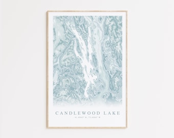 Candlewood Lake Connecticut Map Print, Connecticut Map Art, Candlewood Lake Gift, Connecticut Gift, Lake House Sign, Lake House Decor