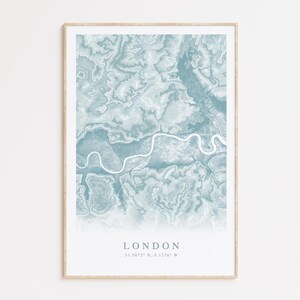 london map poster in wood frame